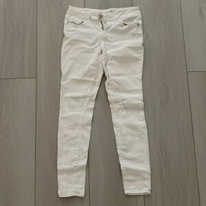 Old Navy Mid Rise Skinny White Jeans Worn